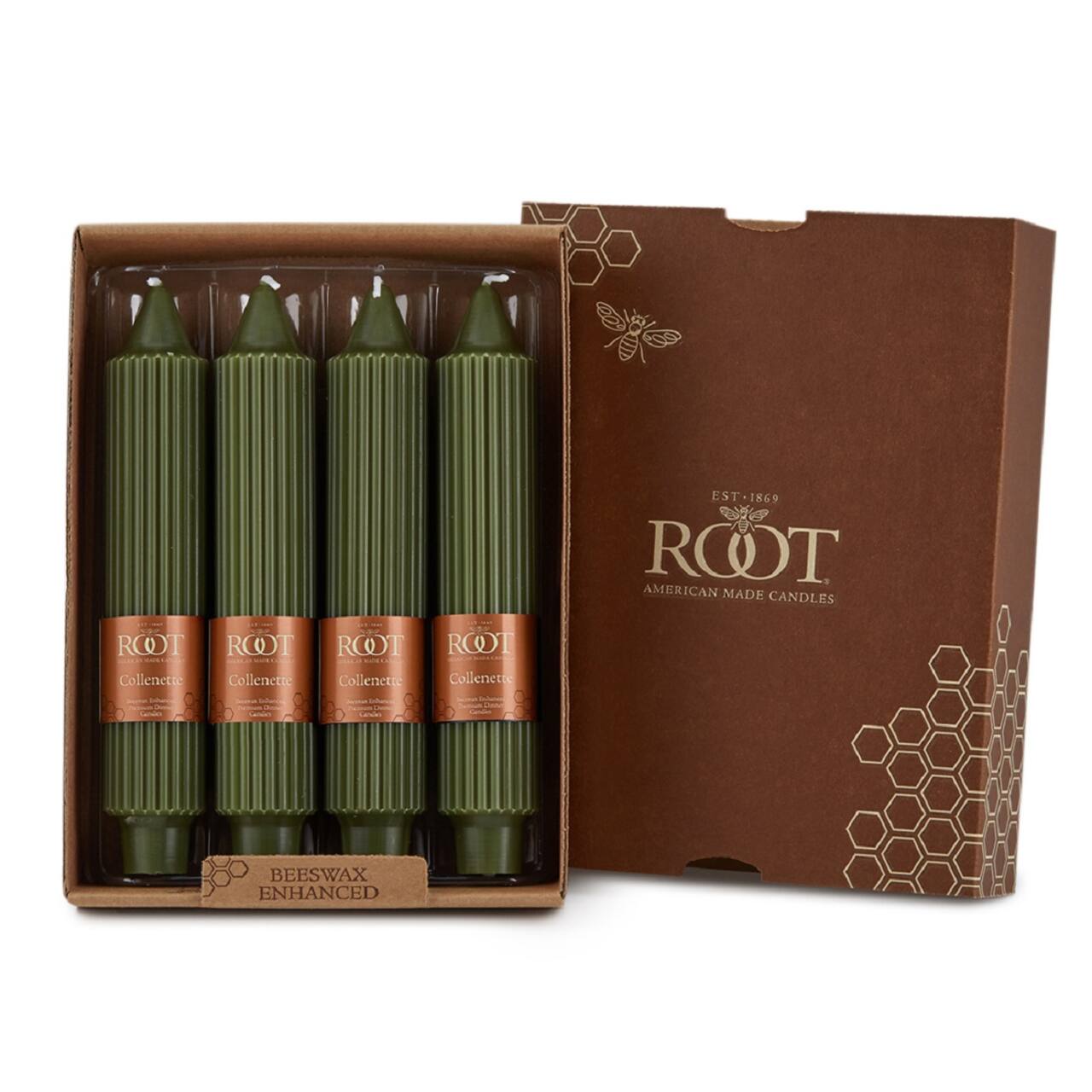 Root Candles 7" Unscented Grecian Collenette Taper Candles, 4ct.